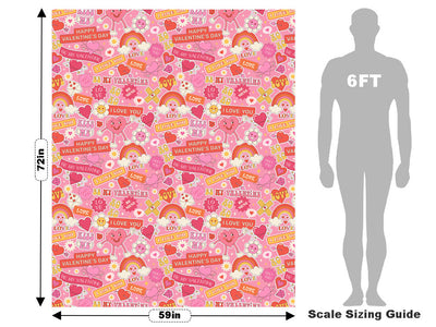 Sweet Valentine Sticker Bomb Vehicle Wrap Scale~Rwraps Series 914 Sweet Valentine Sticker Bomb Measurements~2