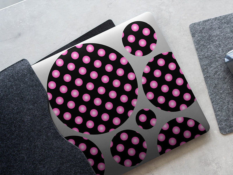 sweetheart pink polka dot DIY Laptop Stickers