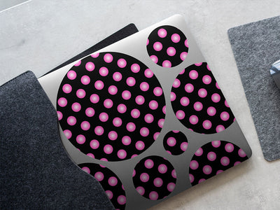 sweetheart pink polka dot DIY Laptop Stickers