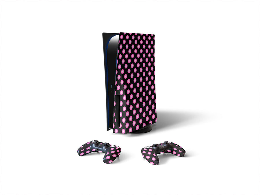 sweetheart pink polka dot Sony PS5 DIY Skin
