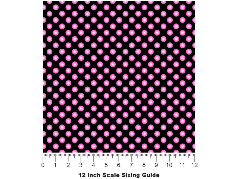 Sweetheart Pink Polka Dot Vinyl Film Pattern Size 12 inch Scale~Rwraps Sweetheart Pink Polka Dot Sizing Chart~2