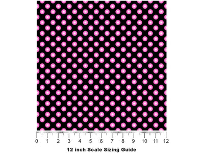 Sweetheart Pink Polka Dot Vinyl Film Pattern Size 12 inch Scale~Rwraps Sweetheart Pink Polka Dot Sizing Chart~2