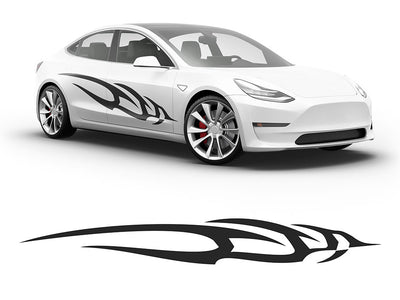 3M Black Swoosh Body Graphic~Full Side Auto Decal Kit~0