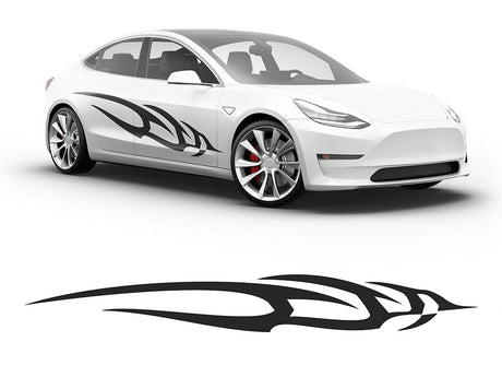 3M Matte Black Swoosh Body Graphic~Full Side Auto Decal Kit~0