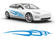 3M Light Blue Swoosh Body Graphic~Full Side Auto Decal Kit~0