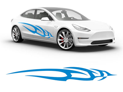 3M Light Blue Swoosh Body Graphic~Full Side Auto Decal Kit~0