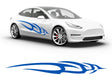 3M Azure Blue Swoosh Body Graphic~Full Side Auto Decal Kit~0