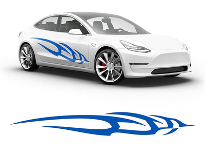 3M Azure Blue Swoosh Body Graphic~Full Side Auto Decal Kit~0