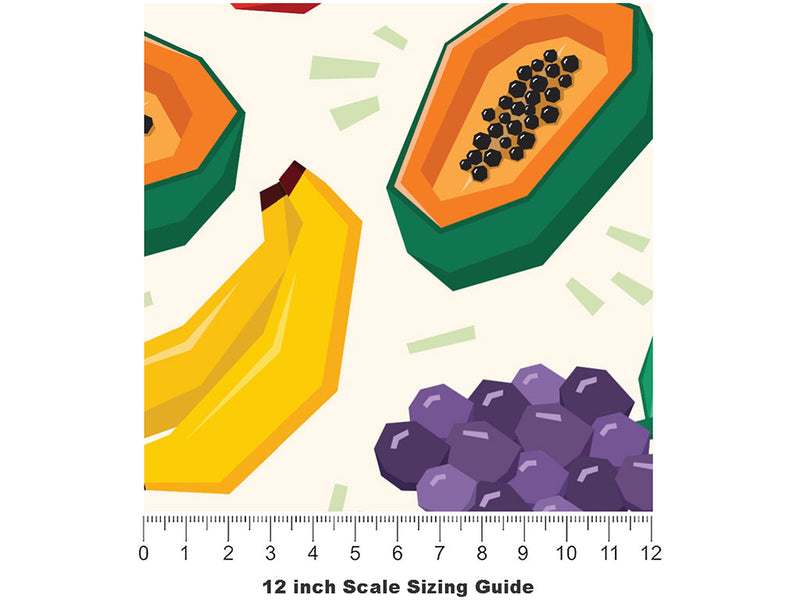 Table Fruits Fruit Vinyl Film Pattern Size 12 inch Scale~Rwraps Table Fruits Fruit Sizing Chart~2