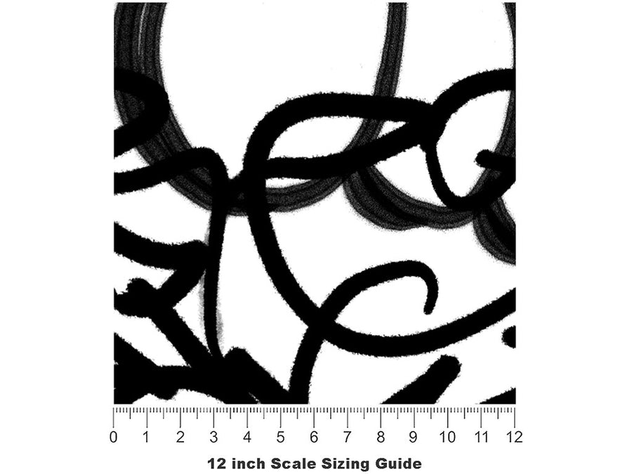 Tag Out Graffiti Vinyl Film Pattern Size 12 inch Scale~Rwraps Tag Out Graffiti Sizing Chart~2