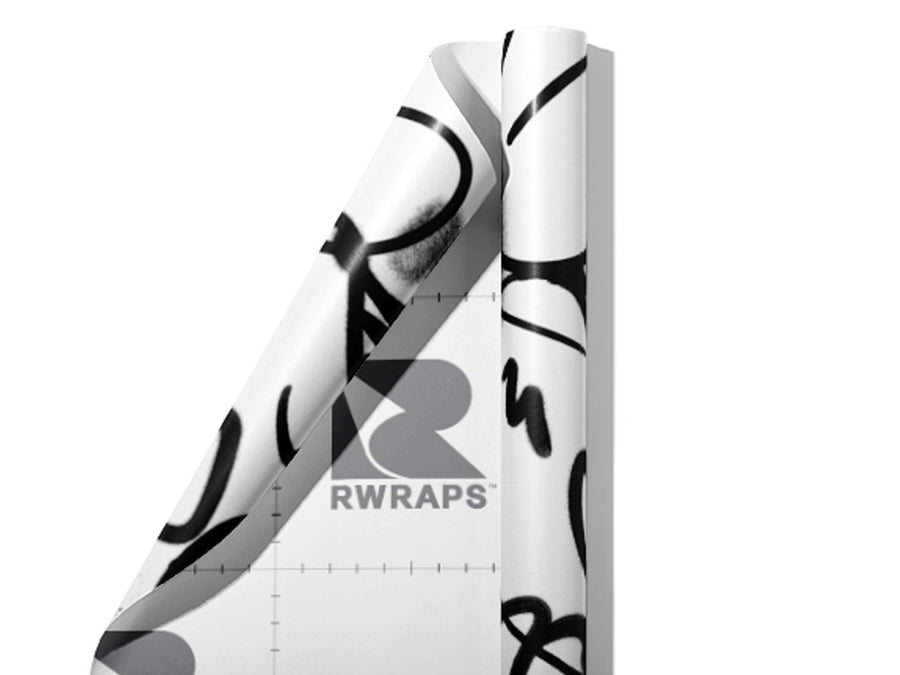 Tag Out Graffiti Wrap Film Sheets~Rwraps Series 914 Tag Out Graffiti Scrolled Sheet~3