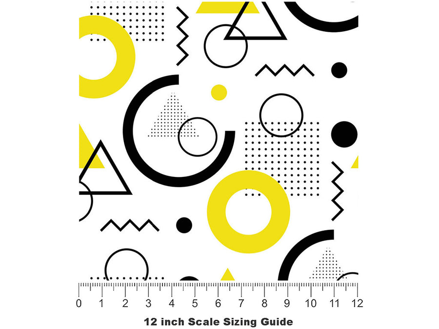 Take Note Abstract Vinyl Film Pattern Size 12 inch Scale~Rwraps Take Note Abstract Sizing Chart~2