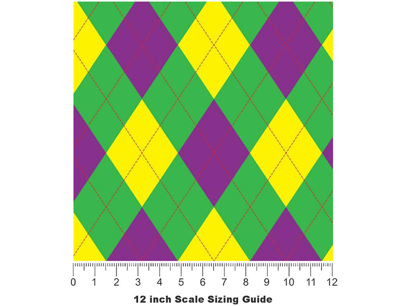 Take Notice Argyle Vinyl Film Pattern Size 12 inch Scale~Rwraps Take Notice Argyle Sizing Chart~2