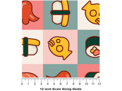 Tamago Time Food Vinyl Film Pattern Size 12 inch Scale~Rwraps Tamago Time Food Sizing Chart~2