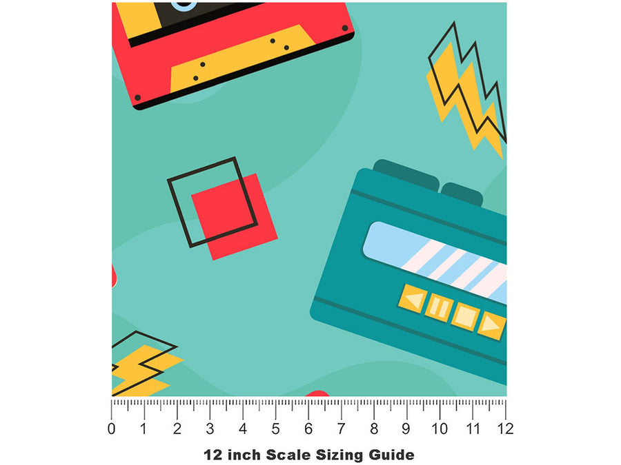 Tamo-Gotcha  Retro Vinyl Film Pattern Size 12 inch Scale~Rwraps Tamo-Gotcha  Retro Sizing Chart~2