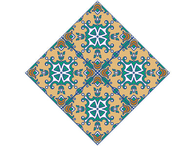 Tan Compass Tile Vinyl Wrap Pattern