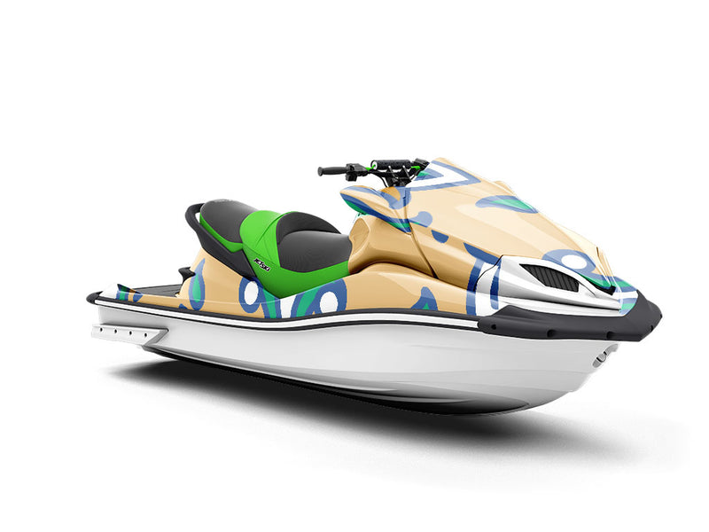 Tan Compass Tile Jet Ski Vinyl Customized Wrap