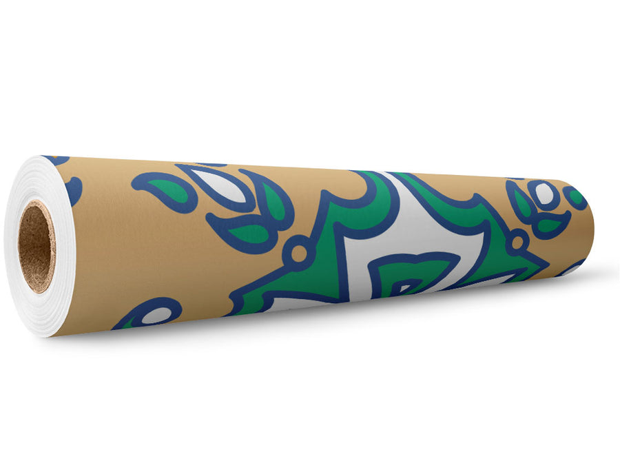 Tan Compass Tile Wrap Film Wholesale Roll~Rwraps Series 914 Digitally Printed Vinyl Roll~5