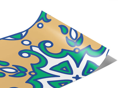 Tan Compass Tile Vinyl Wraps~Rwraps Series 914 Digitally Printed Vinyl Wrap~1