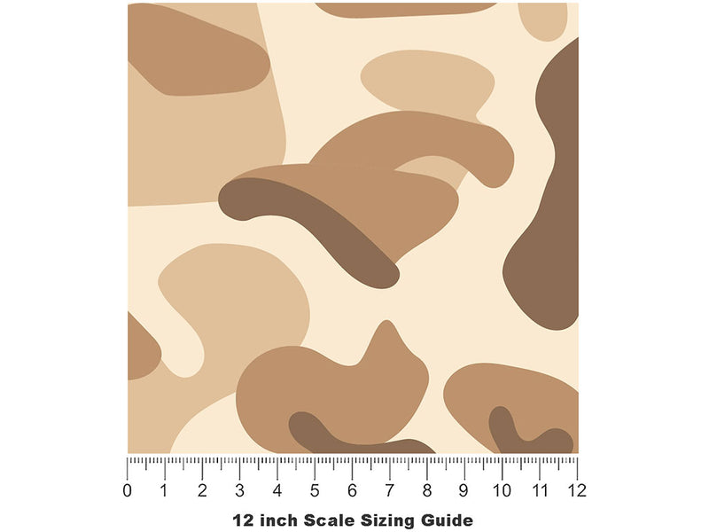 Tan Flecktarn Camouflage Vinyl Film Pattern Size 12 inch Scale~Rwraps Tan Flecktarn Camouflage Sizing Chart~3
