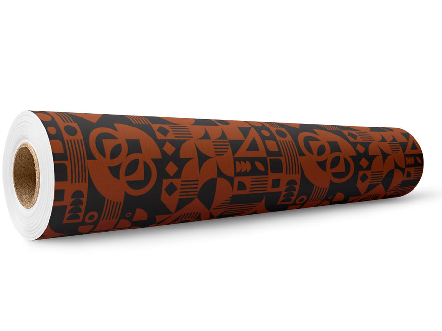 Tangelo Deco Mosaic Wrap Film Wholesale Roll~Rwraps Series 914 Digitally Printed Vinyl Roll~5