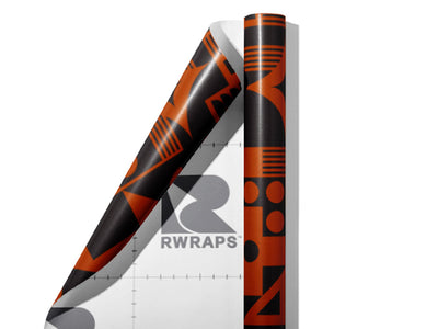Tangelo Deco Mosaic Wrap Film Sheets~Rwraps Series 914 Tangelo Deco Mosaic Scrolled Sheet~3