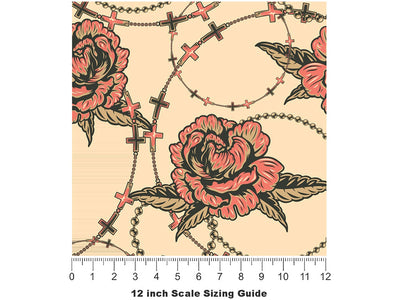 Tangled Up Floral Vinyl Film Pattern Size 12 inch Scale~Rwraps Tangled Up Floral Sizing Chart~2
