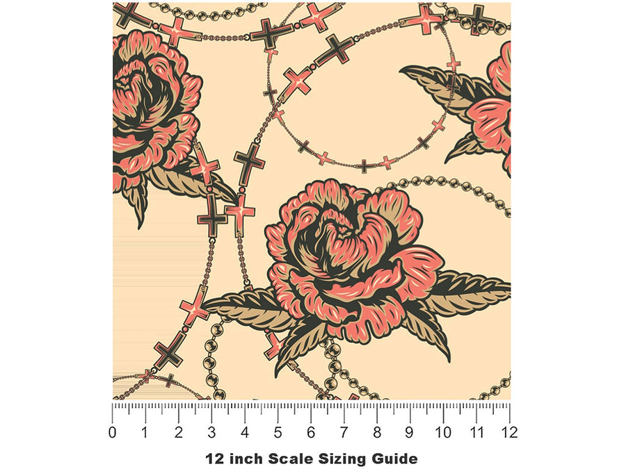 Tangled Up Floral Vinyl Film Pattern Size 12 inch Scale~Rwraps Tangled Up Floral Sizing Chart~2