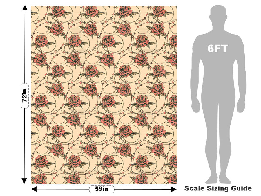 Tangled Up Floral Vehicle Wrap Scale~Rwraps Series 914 Tangled Up Floral Measurements~1