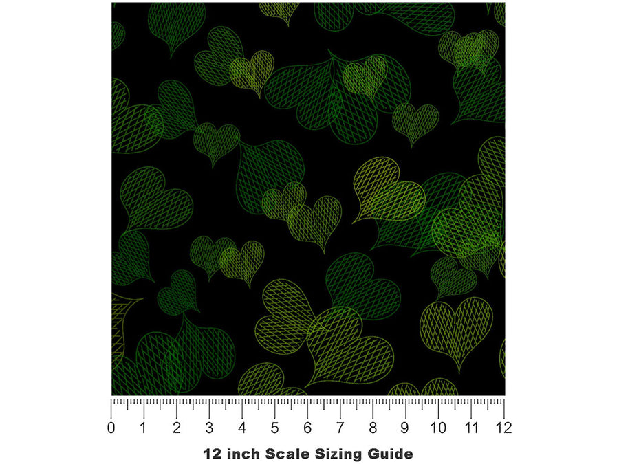 Tangled Up Heart Vinyl Film Pattern Size 12 inch Scale~Rwraps Tangled Up Heart Sizing Chart~2