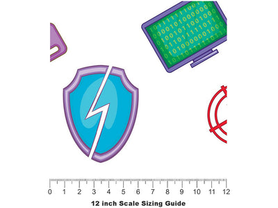 Targeted Attack Technology Vinyl Film Pattern Size 12 inch Scale~Rwraps Targeted Attack Technology Sizing Chart~3
