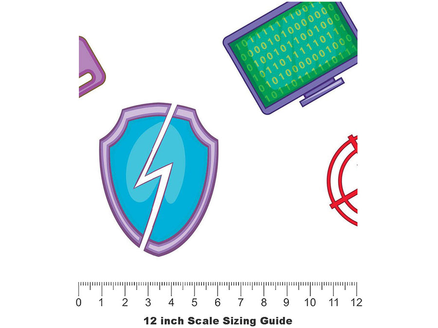 Targeted Attack Technology Vinyl Film Pattern Size 12 inch Scale~Rwraps Targeted Attack Technology Sizing Chart~3