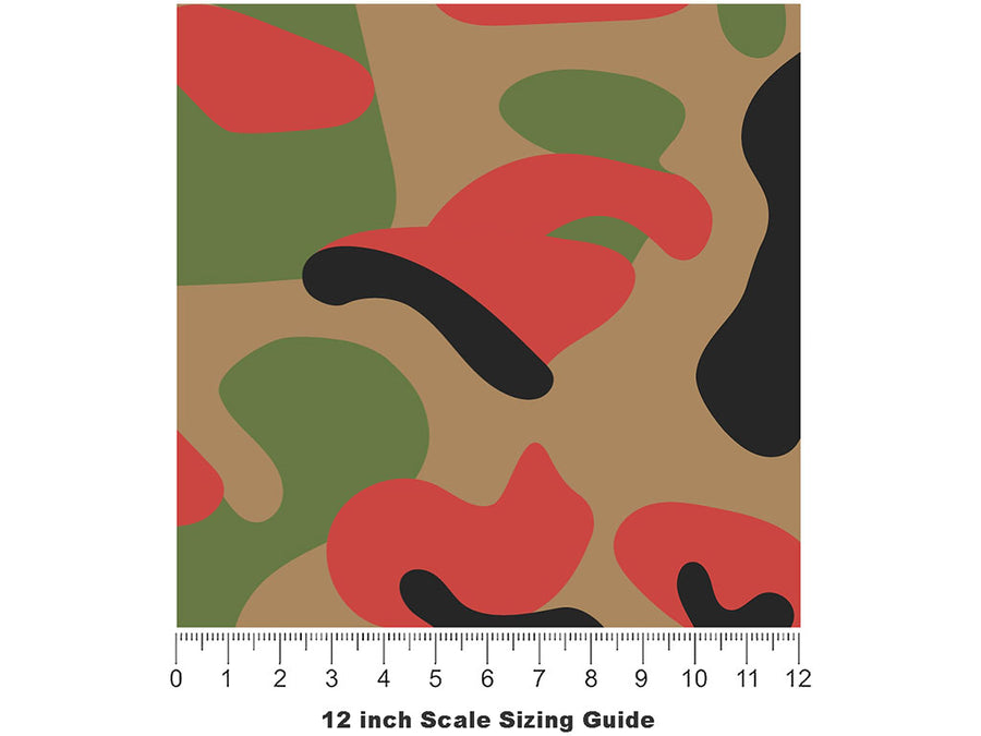 Tart Green Camouflage Vinyl Film Pattern Size 12 inch Scale~Rwraps Tart Green Camouflage Sizing Chart~3