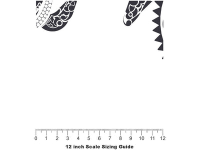 Tattooed Shells Marine Life Vinyl Film Pattern Size 12 inch Scale~Rwraps Tattooed Shells Marine Life Sizing Chart~2