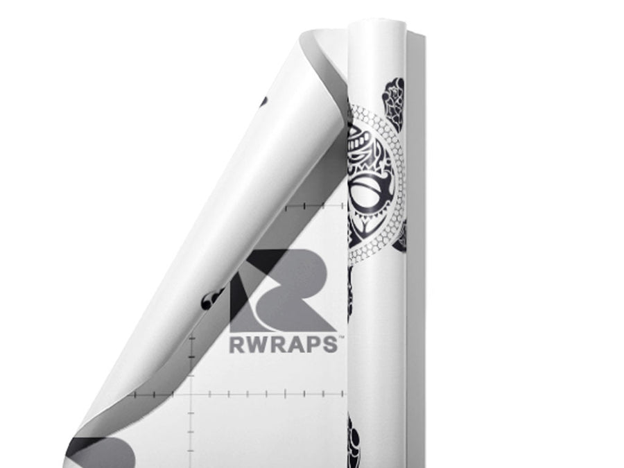 Tattooed Shells Marine Life Wrap Film Sheets~Rwraps Series 914 Tattooed Shells Marine Life Scrolled Sheet~3