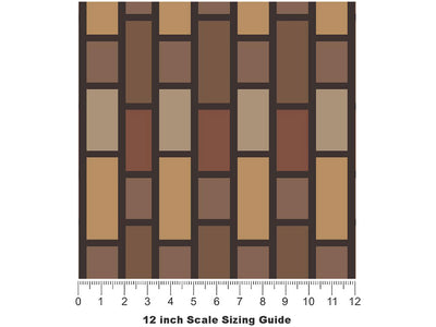Taupe  Brick Vinyl Film Pattern Size 12 inch Scale~Rwraps Taupe  Brick Sizing Chart~3