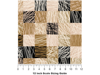Tawny Strings Mosaic Vinyl Film Pattern Size 12 inch Scale~Rwraps Tawny Strings Mosaic Sizing Chart~2