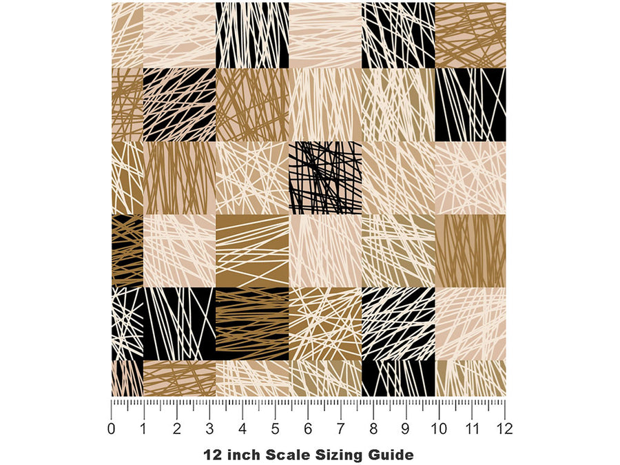 Tawny Strings Mosaic Vinyl Film Pattern Size 12 inch Scale~Rwraps Tawny Strings Mosaic Sizing Chart~2
