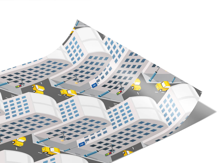Taxi Please Cityscape Vinyl Wraps~Rwraps Series 914 Digitally Printed Vinyl Wrap~1