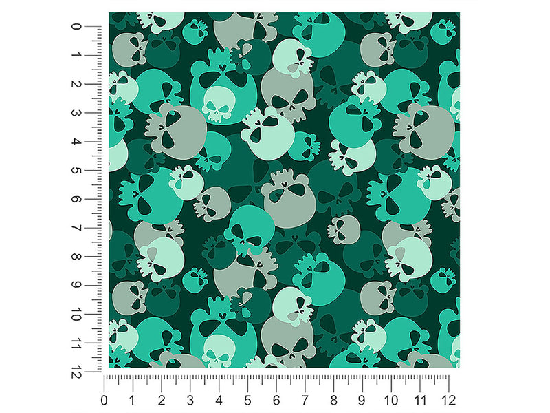 teal calvaria skull and bones 1ft x 1ft Craft Sheets