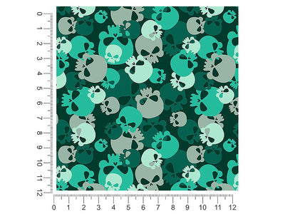 teal calvaria skull and bones 1ft x 1ft Craft Sheets