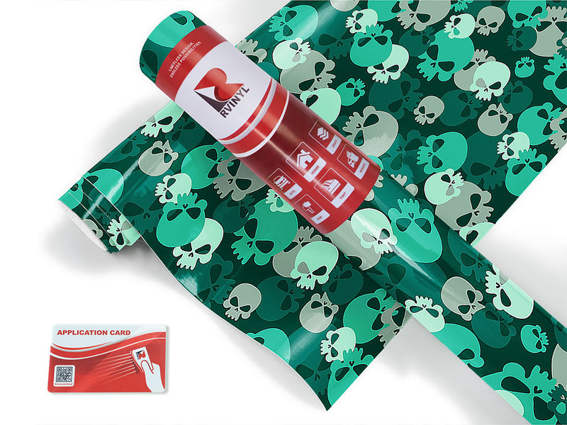 teal calvaria skull and bones Craft Vinyl Roll