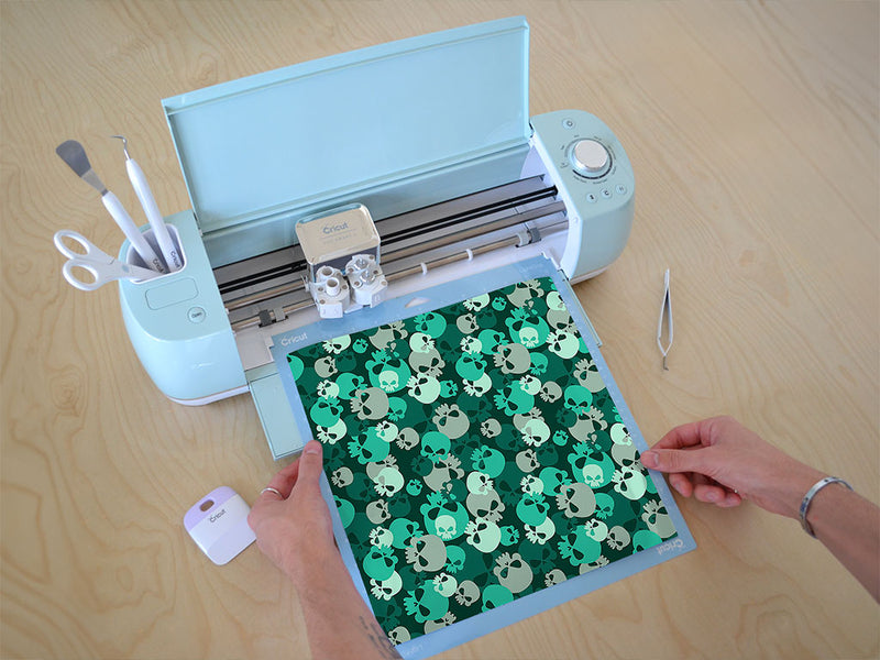 teal calvaria skull and bones Cricut Compatible Vinyl