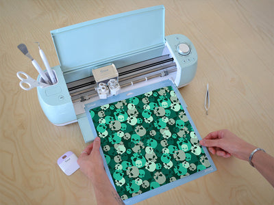 teal calvaria skull and bones Cricut Compatible Vinyl