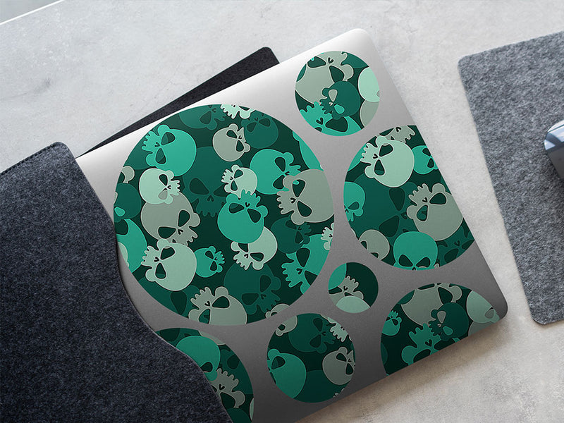 teal calvaria skull and bones DIY Laptop Stickers