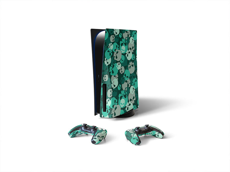 teal calvaria skull and bones Sony PS5 DIY Skin