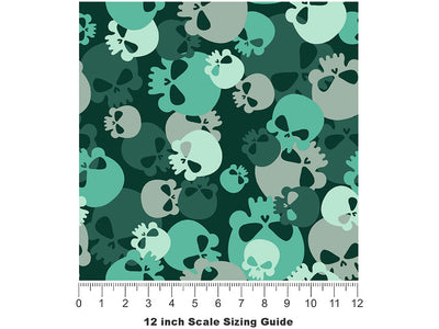 Teal Calvaria Halloween Vinyl Film Pattern Size 12 inch Scale~Rwraps Teal Calvaria Halloween Sizing Chart~2