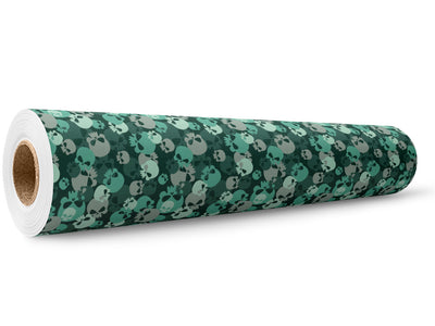 Teal Calvaria Halloween Wrap Film Wholesale Roll~Rwraps Series 914 Digitally Printed Vinyl Roll~5