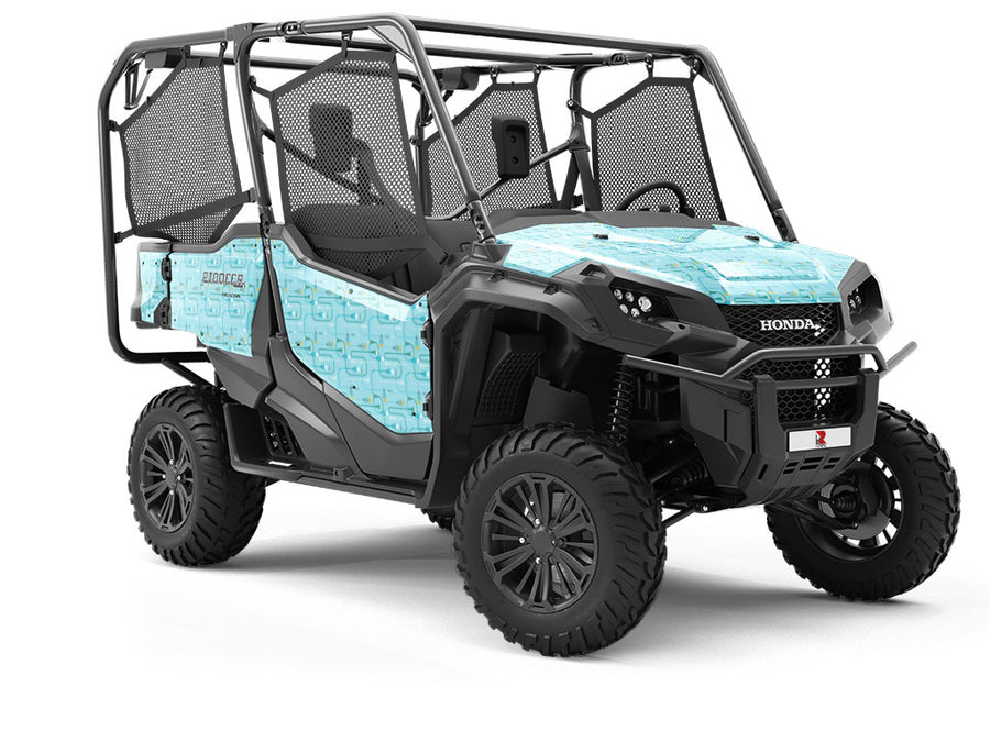 Teal Cords Technology Utility Vehicle Vinyl Wrap