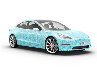 Teal Cords Technology Vehicle Vinyl Wrap